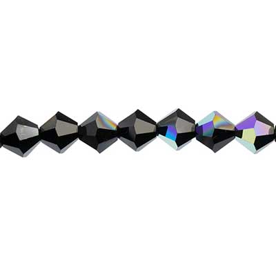 Preciosa Czech Crystal Bead Rondell 451 69 302 Jet Aurora Borealis