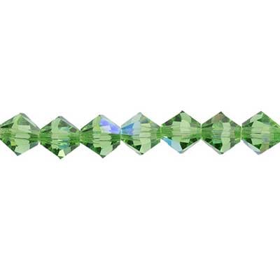 Preciosa Czech Crystal Bead Rondell 451 69 302 Peridot Aurora Borealis