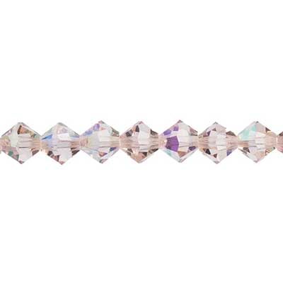 Preciosa Czech Crystal Bead Rondell 451 69 302 Light Rose Aurora Borealis