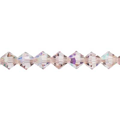 Preciosa Czech Crystal Bead Rondell 451 69 302 Light Rose Aurora Borealis