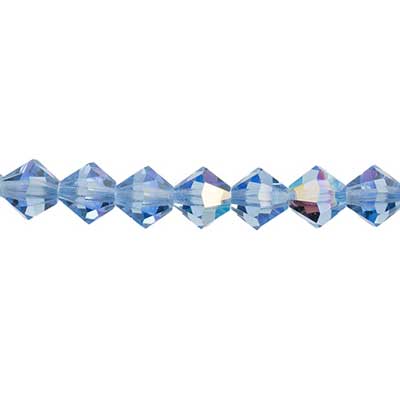 Preciosa Czech Crystal Bead Rondell 451 69 302 Light Sapphire Aurora Borealis