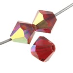 Preciosa Czech Crystal Bead Rondell 51 69 302 Siam Aurora Borealis