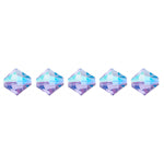 Preciosa Czech Crystal Bead Rondell 451 69 302 Violet Aurora Borealis