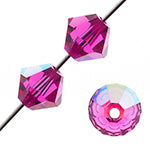 Preciosa Czech Crystal Bead Rondell 6mm 36pcs 451 69 302 Fuchsia Aurora Borealis