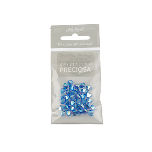 Preciosa Czech Crystal Bead Rondell 451 69 302 Sapphire Aurora Borealis x2