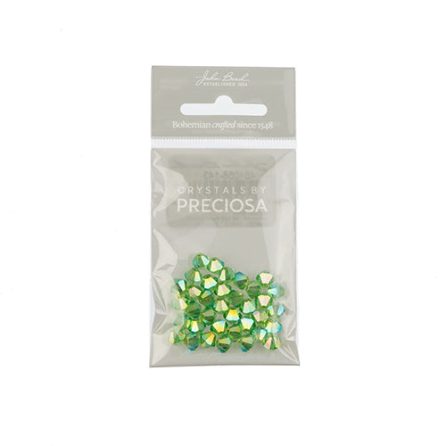 Preciosa Czech Crystal Bead Rondell 451 69 302 Peridot Aurora Borealis x2