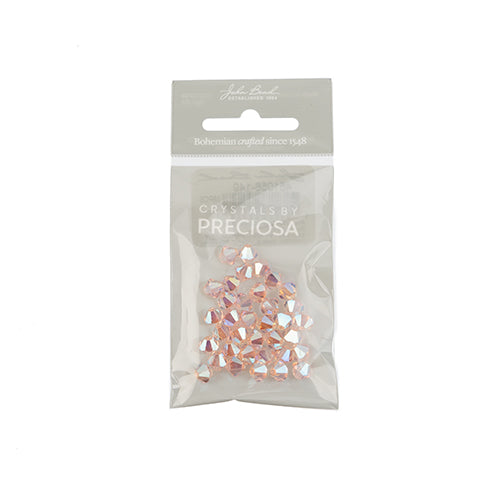 Preciosa Czech Crystal Bead Rondell 451 69 302 Light Rose Aurora Borealis x2