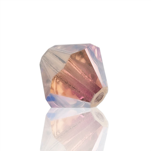 Preciosa Czech Crystal Bead Rondell 451 69 302 Light Rose Aurora Borealis x2