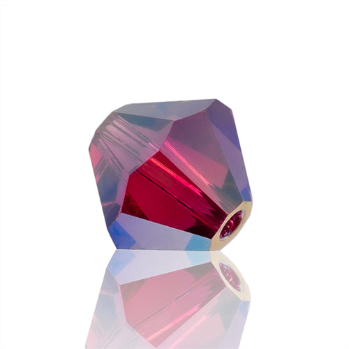 Preciosa Czech Crystal Bead Rondell 451 69 302 Fuchsia Aurora Borealis x2