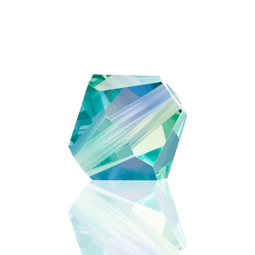 Preciosa Czech Crystal Bead Rondell 451 69 302 Caribbean Sea Aurora Borealis x2