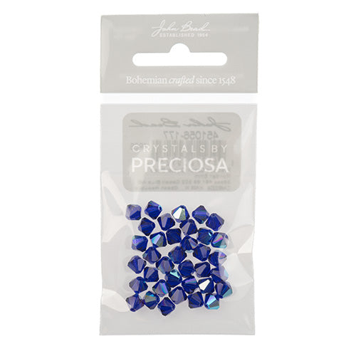 Preciosa Czech Crystal Bead Rondell 451 69 302 Cobalt Blue Aurora Borealis