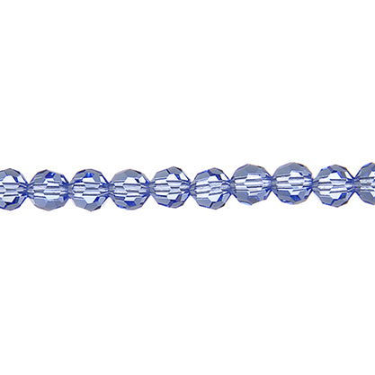 Preciosa 5in Strand Round Bead Light Sapphire