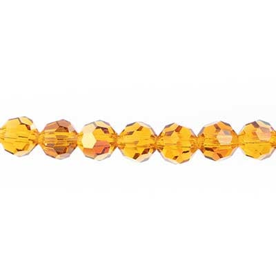 Preciosa 5in Strand Round Bead Topaz