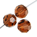 Preciosa 5in Strand Round Bead Smoke Topaz