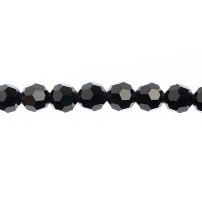 Preciosa 5in Strand Round Bead Jet