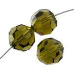 Preciosa 5in Strand Round Bead Olivine