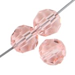 Preciosa 5in Strand Round Bead Light Rose