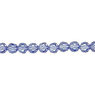 Preciosa 5in Strand Round Bead Light Sapphire