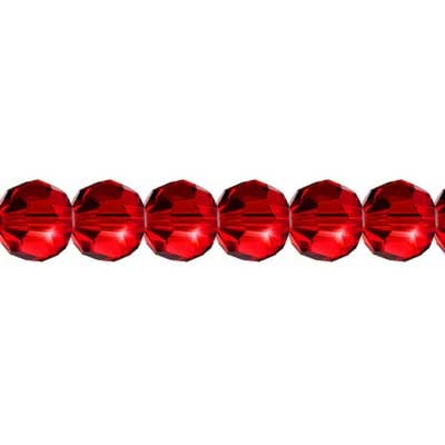 Preciosa 5in Strand Round Bead Siam
