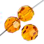 Preciosa 5in Strand Round Bead Topaz