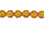 Preciosa 5in Strand Round Bead Topaz