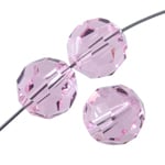 Preciosa 5in Strand Round Bead Pink Sapphire