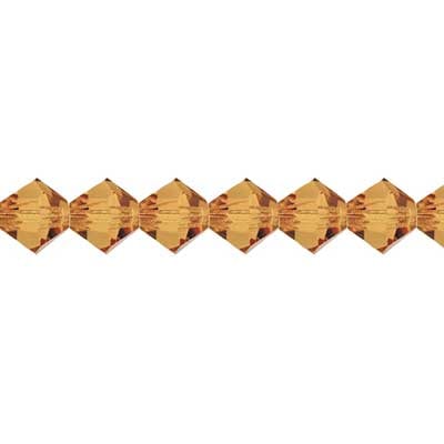 Preciosa 5in Strand Rondell Bead Light Colorado Topaz