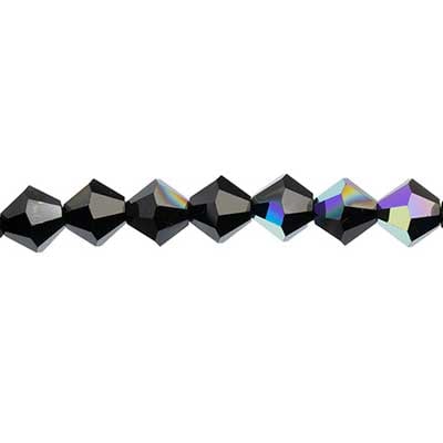 Preciosa 5in Strand Rondell Bead Jet Black