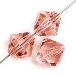 Preciosa 5in Strand Rondell Bead Light Rose
