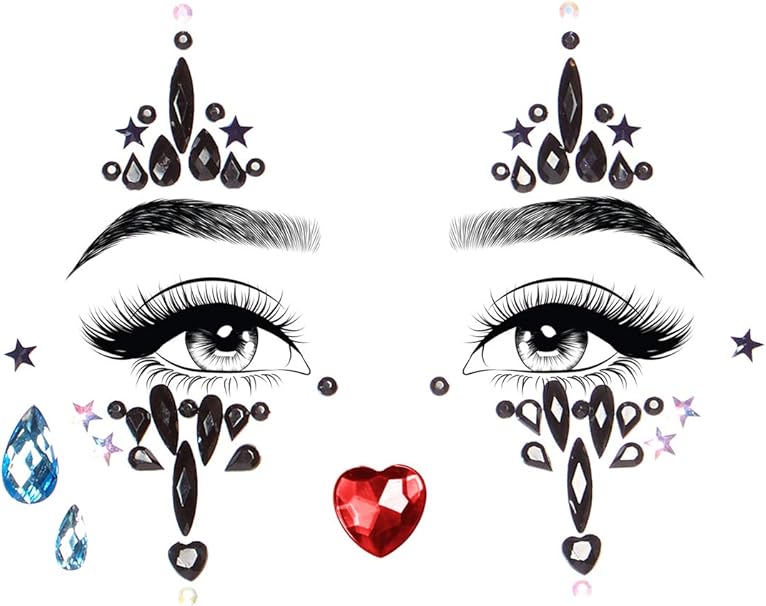 Harlequin Jeweled Face Sticker