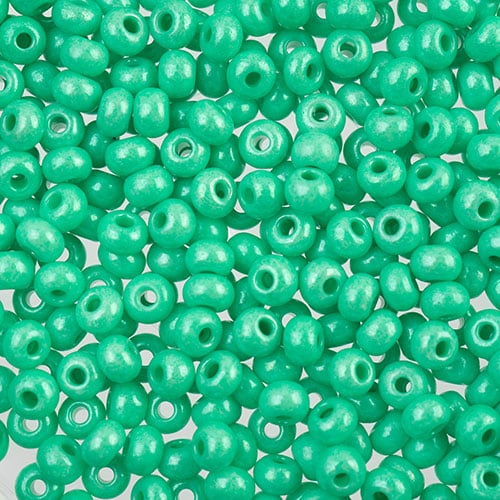 Czech Seed Beads Approx 24g Vial 6/0 - Green Shades
