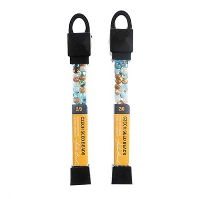 Czech Seed Beads Approx 24g Vial 2/0 - Blue Shades