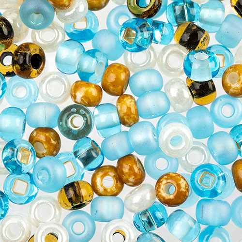 Czech Seed Beads Approx 24g Vial 2/0 - Blue Shades