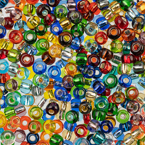 Czech Seed Beads Approx 24g Vial 6/0 - Black/White Shades