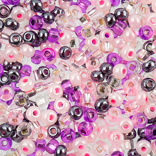 Czech Seed Beads Approx 24g Vial 6/0 - Pink Shades