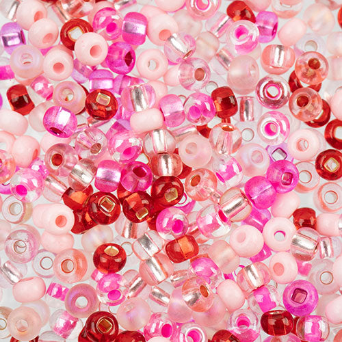 Czech Seed Beads Approx 24g Vial 6/0 - Pink Shades