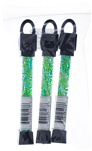 Czech Seed Beads Approx 24g Vial 6/0 - Green Shades