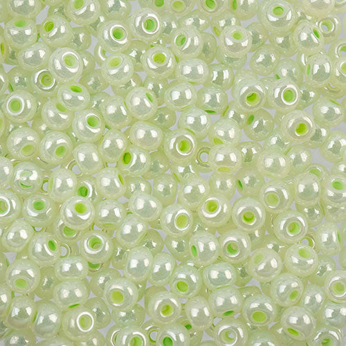 Czech Seed Beads Approx 24g Vial 6/0 - Green Shades