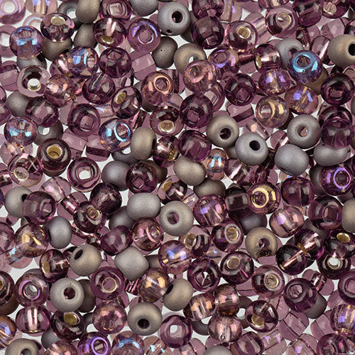 Czech Seed Beads Approx 24g Vial 6/0 - Purple Shades