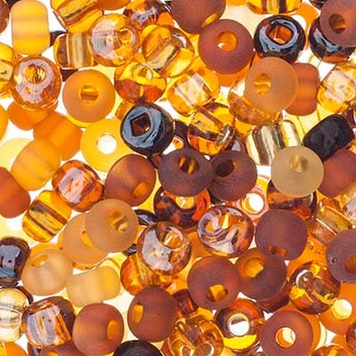 Czech Seed Beads Approx 24g Vial 2/0 - Brown Shades