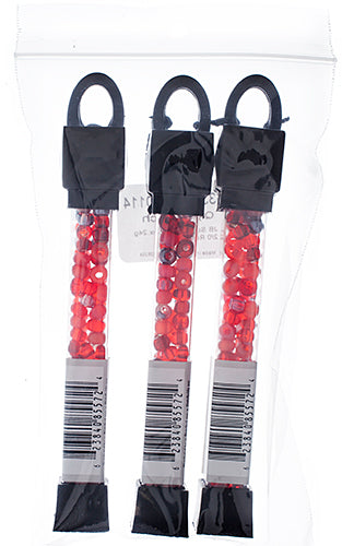 Czech Seed Beads Approx 24g Vial 2/0 - Red/Pink Shades