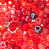 Czech Seed Beads Approx 24g Vial 2/0 - Red/Pink Shades