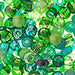 Czech Seed Beads Approx 24g Vial 2/0 - Green Shades