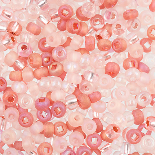 Czech Seed Beads Approx 24g Vial 6/0 - Pink Shades