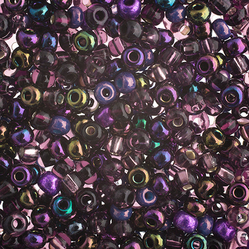 Czech Seed Beads Approx 24g Vial 6/0 - Purple Shades
