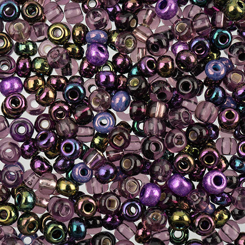 Czech Seed Beads Approx 24g Vial 6/0 - Purple Shades