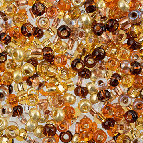Czech Seed Beads Approx 24g Vial 6/0 - Brown Shades