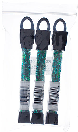 Czech Seed Beads Approx 24g Vial 6/0 - Green Shades