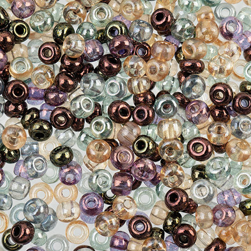 Czech Seed Beads Approx 24g Vial 6/0 - Brown Shades