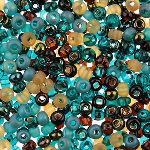 Czech Seed Beads Approx 24g Vial 6/0 - Brown Shades